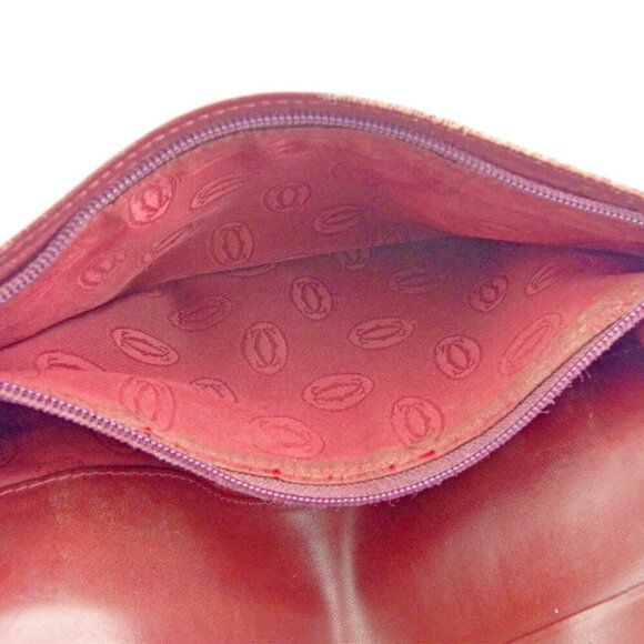 Cartier Long Wallet Mastline Bordeaux Leather Authentic USED - Picture 7 of 8